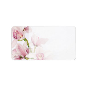 Pink Cymbidium Orchid Wedding Blank Address Labels