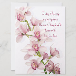Pink Cymbidium Orchid Wedding Invitation