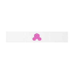 Pink D20 Dice Wedding Belly Bands Invitation Belly Band