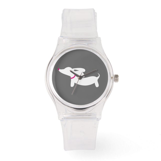 Pink Dachshund Dog Watch Wiener Dog Lover (Front)