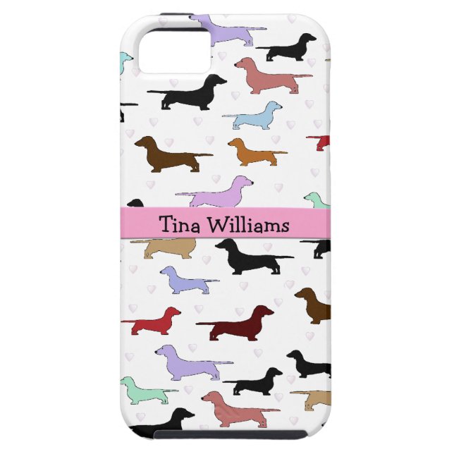 Pink Dachshund iPhone 5 Case (Back)