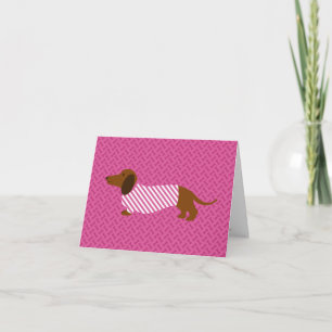 Pink Dachshund Mothers Day Card