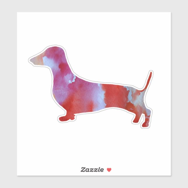 Pink dachshund Watercolor Art (Sheet)