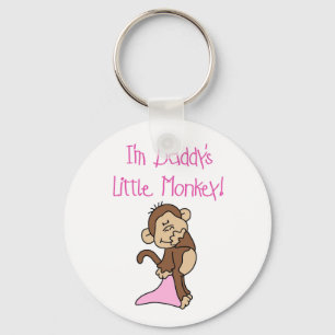 Pink Daddy's Little Monkey Key Ring