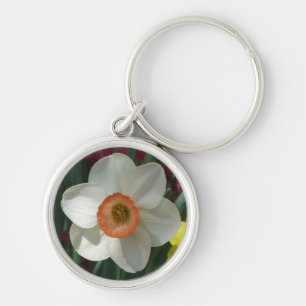 Pink Daffodil Beautiful Spring Flower Key Ring
