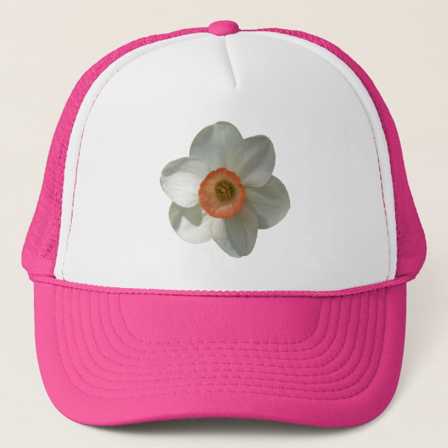 Pink Daffodil Spring Flower Trucker Hat (Front)