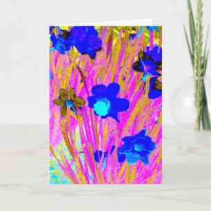 'Pink Daffodils' Blank Greeting Card