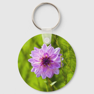 Pink Dahlia, Aquarell Effect Key Ring