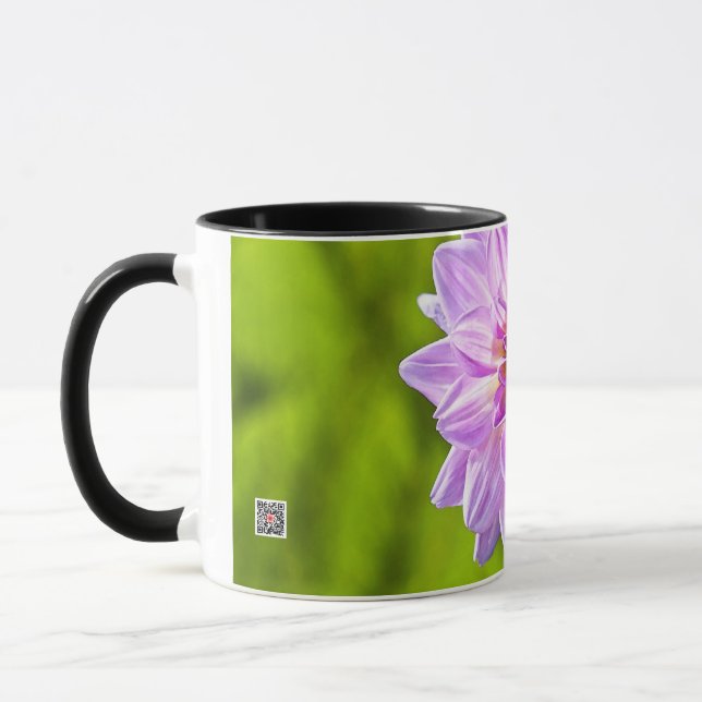 Pink Dahlia, Aquarell Effect Mug (Left)