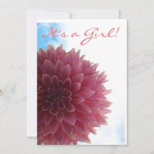 Pink Dahlia Baby Shower Invitation