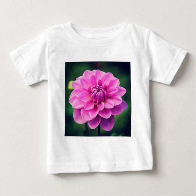 Pink Dahlia Baby T-Shirt (Front)