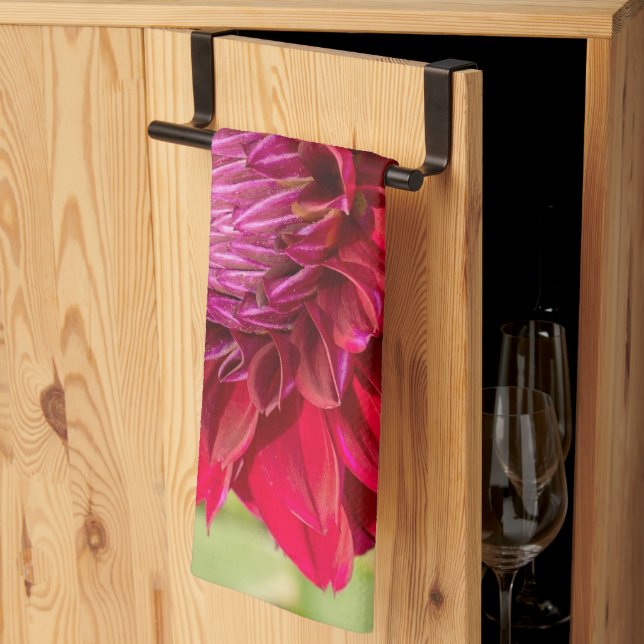 Pink Dahlia, Beautiful Flower Photography Tea Towel (Thirds Fold)