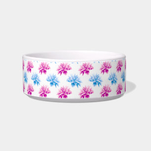 Pink Dahlia, Blue Dahla, Floral Pattern, Flowers Bowl