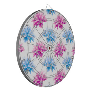 Pink Dahlia, Blue Dahla, Floral Pattern, Flowers Dartboard