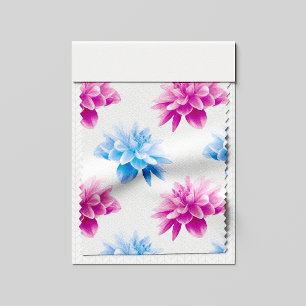Pink Dahlia, Blue Dahla, Floral Pattern, Flowers Fabric