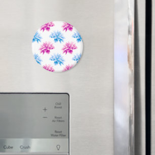 Pink Dahlia, Blue Dahla, Floral Pattern, Flowers Magnet