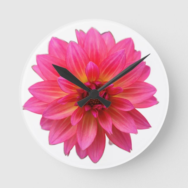 Pink Dahlia Clock (Front)