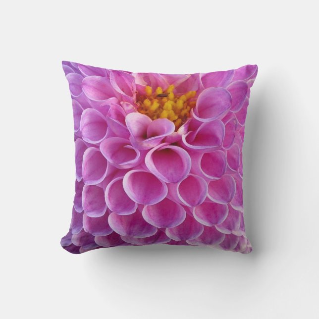 Pink Dahlia Flower Photo Cushion (Front)