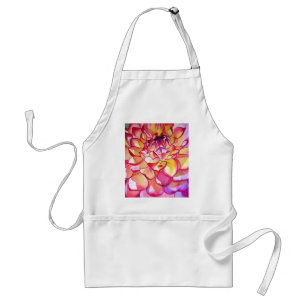 Pink Dahlia flower watercolour fine art Standard Apron