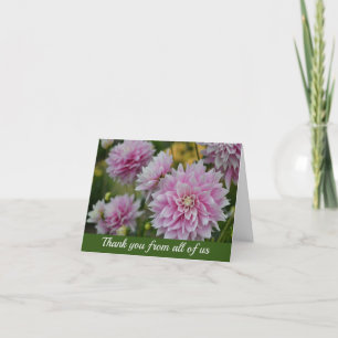 Pink Dahlia Flowers at RHS Garden From all of us Thank You Card