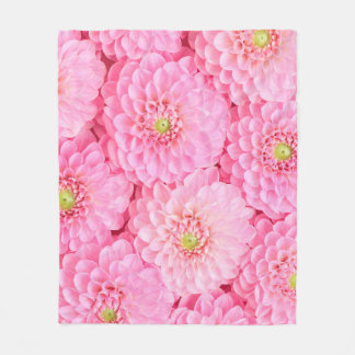 Pink dahlia flowers background. Top view.  Fleece Blanket