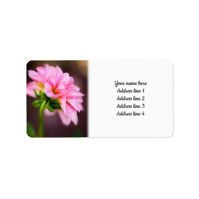 Pink Dahlia Label (Front)