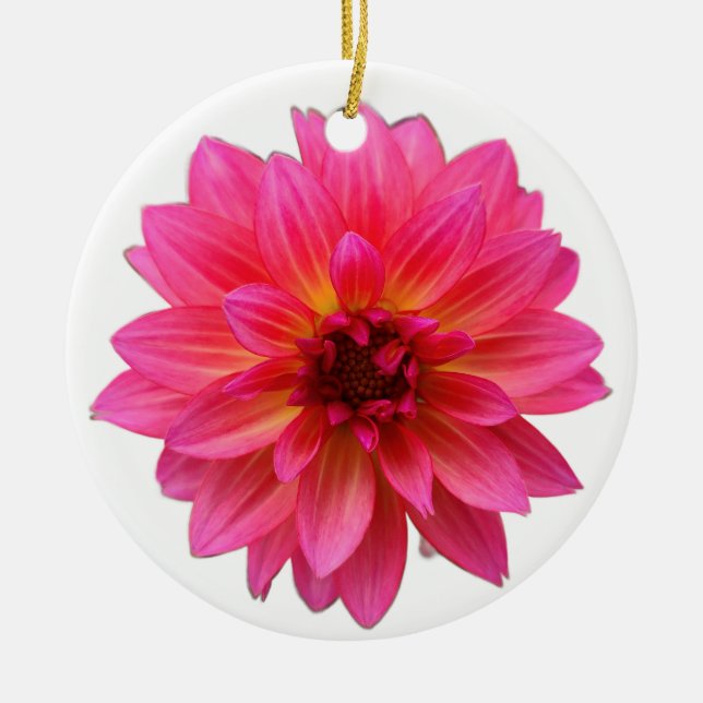 Pink Dahlia Ornament (Front)