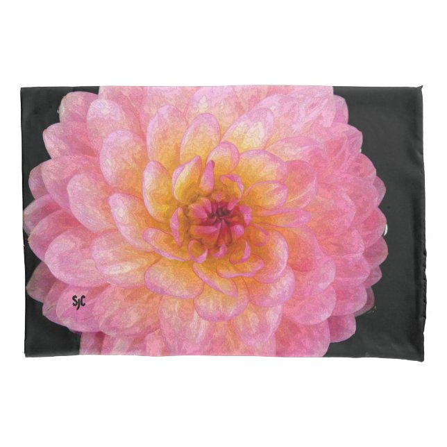 Pink Dahlia Pillowcase (Front)