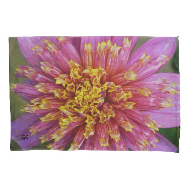 Pink Dahlia Pillowcase (Front)