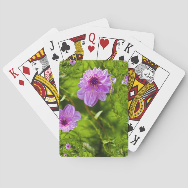 Pink Dahlia Playing Cards (Back)