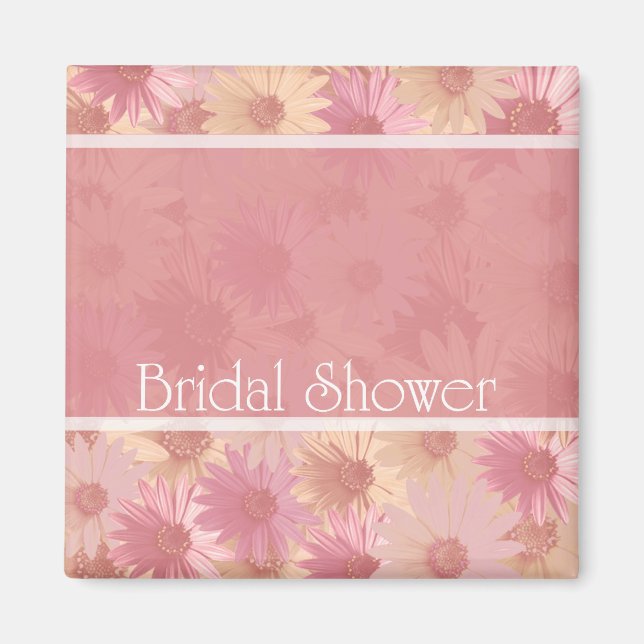 pink daises bridal shower magnet (Front)