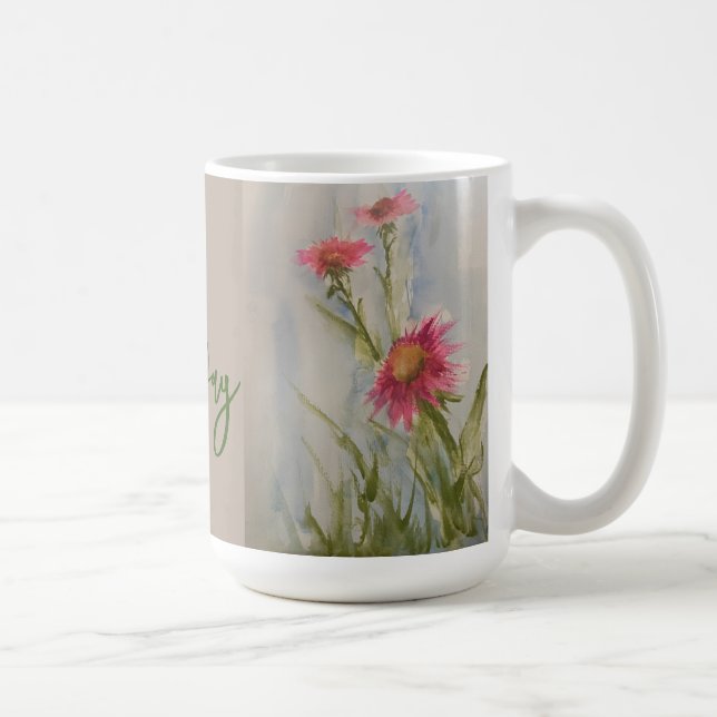 Pink Daises Coffee Mug (Right)