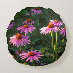 Pink Daises round pillow