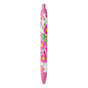 Pink Daisies / Asters Bouquet + your ideas Black Ink Pen