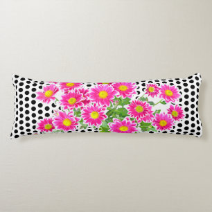 Pink Daisies / Asters Bouquet + your ideas Body Cushion