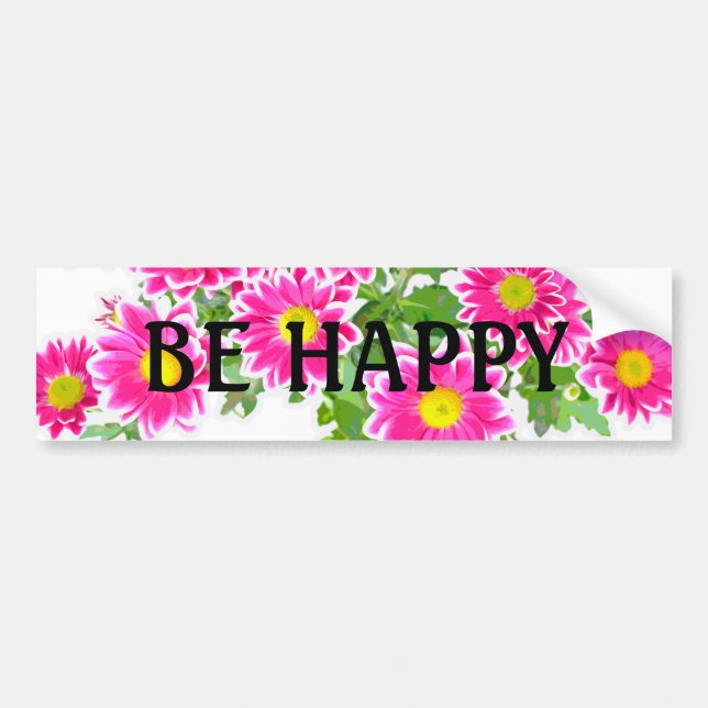 Pink Daisies / Asters Bouquet + your ideas Bumper Sticker (Front)