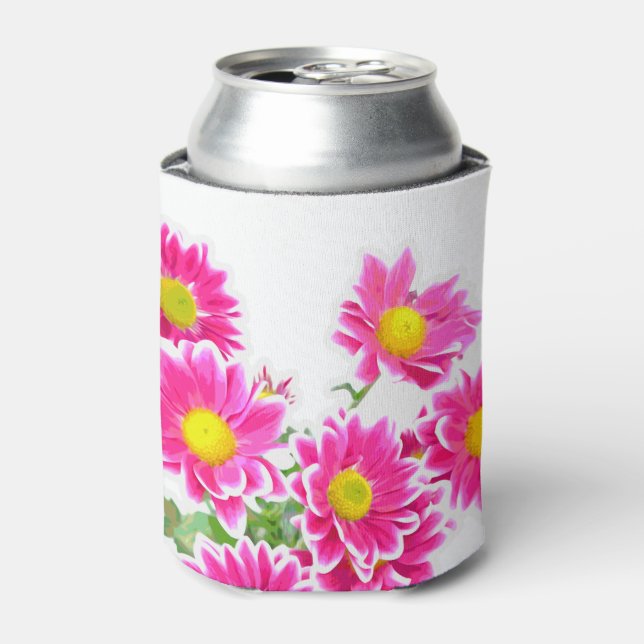 Pink Daisies / Asters Bouquet + your ideas Can Cooler (Can Front)
