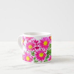 Pink Daisies / Asters Bouquet + your ideas Espresso Cup