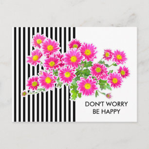 Pink Daisies / Asters Bouquet + your ideas Postcard