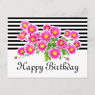 Pink Daisies / Asters Bouquet + your ideas Postcard