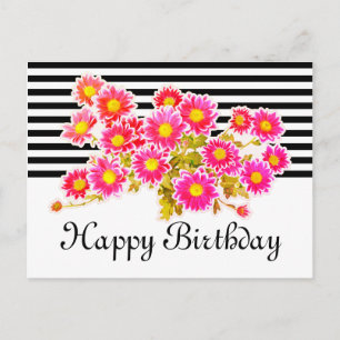 Pink Daisies / Asters Bouquet + your ideas Postcard