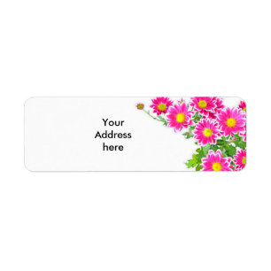 Pink Daisies / Asters Bouquet + your ideas Return Address Label