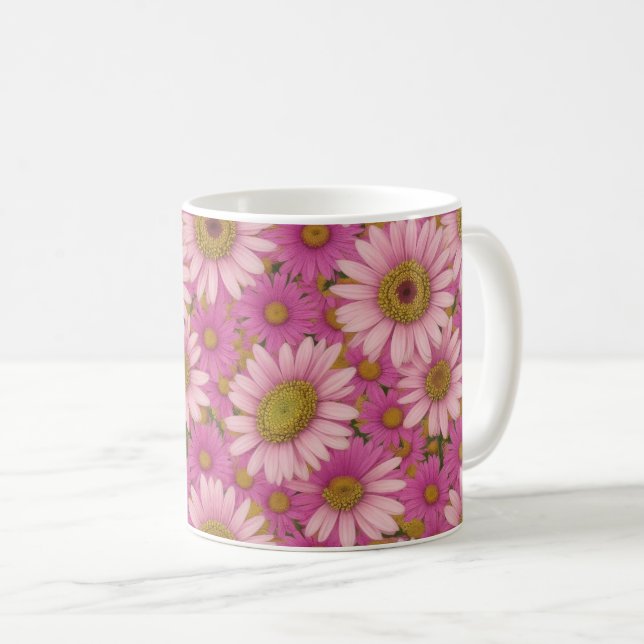 Pink Daisies Coffee Mug (Front Right)