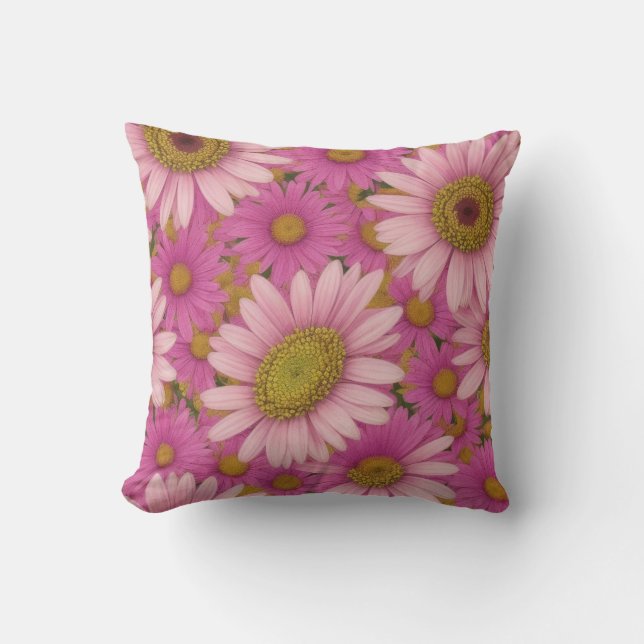 Pink Daisies Cushion (Front)