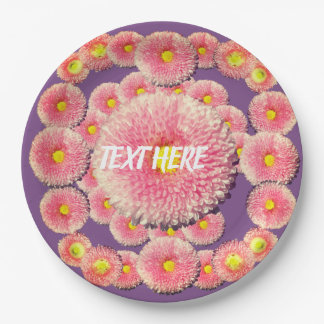 Pink Daisies Custom Paper Plates 9 in