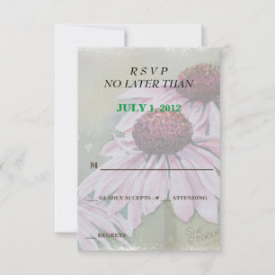 PINK DAISIES CUSTOMIZABLE RSVP CARDS