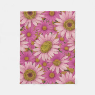 Pink Daisies Fleece Blanket