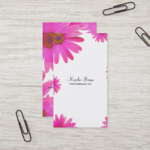 Pink Daisies Floral Daisy Elegant Country Rustic Business Card