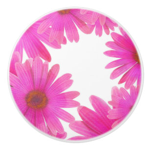 Pink Daisies Floral Daisy Elegant Country Rustic Ceramic Knob