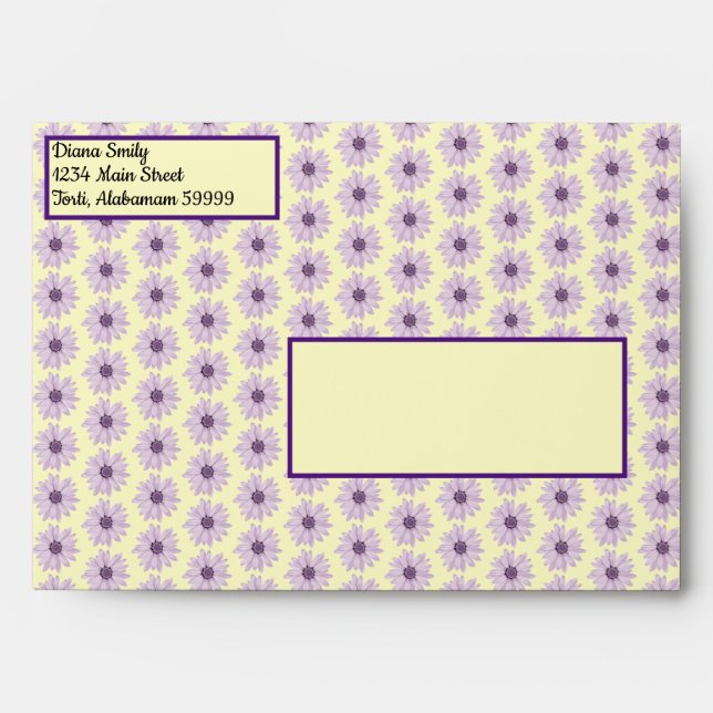 Pink Daisies Floral Envelope (Front)